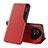 Leather Case Stands Flip Cover Holder QH1 for Huawei Honor Magic4 Lite 5G Red