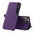 Leather Case Stands Flip Cover Holder QH1 for Huawei Honor X6 5G Purple