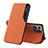 Leather Case Stands Flip Cover Holder QH1 for Huawei Honor X6a Orange