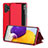 Leather Case Stands Flip Cover Holder QH1 for Samsung Galaxy A32 4G Red