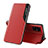 Leather Case Stands Flip Cover Holder QH1 for Samsung Galaxy A51 5G Red