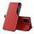 Leather Case Stands Flip Cover Holder QH1 for Samsung Galaxy A81 Red