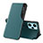 Leather Case Stands Flip Cover Holder QH1 for Xiaomi Redmi Note 12 Turbo 5G Green