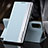 Leather Case Stands Flip Cover Holder QH2 for Samsung Galaxy S20 Plus Mint Blue