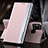 Leather Case Stands Flip Cover Holder QH3 for Samsung Galaxy M31 Prime Edition Rose Gold