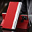 Leather Case Stands Flip Cover Holder QH3 for Samsung Galaxy M31 Red