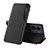 Leather Case Stands Flip Cover Holder QH3 for Xiaomi Poco C65 Black