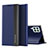 Leather Case Stands Flip Cover Holder QH4 for Samsung Galaxy M33 5G Blue