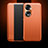 Leather Case Stands Flip Cover Holder QK1 for Huawei Honor 70 5G Orange