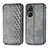 Leather Case Stands Flip Cover Holder S01D for Asus Zenfone 9 Gray