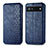 Leather Case Stands Flip Cover Holder S01D for Google Pixel 6a 5G Blue