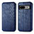 Leather Case Stands Flip Cover Holder S01D for Google Pixel 7a 5G Blue