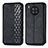 Leather Case Stands Flip Cover Holder S01D for Huawei Honor 50 Lite Black