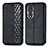 Leather Case Stands Flip Cover Holder S01D for Huawei Honor 80 5G Black