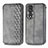 Leather Case Stands Flip Cover Holder S01D for Huawei Honor 80 5G Gray