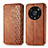 Leather Case Stands Flip Cover Holder S01D for Huawei Honor Magic4 Pro 5G Brown