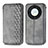 Leather Case Stands Flip Cover Holder S01D for Huawei Honor Magic5 Lite 5G Gray