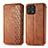 Leather Case Stands Flip Cover Holder S01D for Huawei Honor X30i Brown