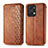 Leather Case Stands Flip Cover Holder S01D for Huawei Honor X7a Brown