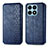 Leather Case Stands Flip Cover Holder S01D for Huawei Honor X8a 4G Blue