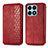 Leather Case Stands Flip Cover Holder S01D for Huawei Honor X8a 4G Red