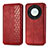 Leather Case Stands Flip Cover Holder S01D for Huawei Honor X9a 5G Red