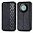 Leather Case Stands Flip Cover Holder S01D for Huawei Mate 60 Pro+ Plus Black