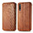 Leather Case Stands Flip Cover Holder S01D for Huawei P Smart Z (2019) Brown