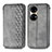 Leather Case Stands Flip Cover Holder S01D for Huawei P50e Gray