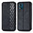 Leather Case Stands Flip Cover Holder S01D for Motorola Moto E13 Black