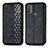 Leather Case Stands Flip Cover Holder S01D for Motorola Moto E20 Black