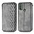 Leather Case Stands Flip Cover Holder S01D for Motorola Moto E20 Gray