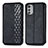 Leather Case Stands Flip Cover Holder S01D for Motorola Moto E32s Black