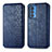 Leather Case Stands Flip Cover Holder S01D for Motorola Moto Edge 20 Pro 5G Blue