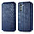 Leather Case Stands Flip Cover Holder S01D for Motorola Moto Edge S30 5G Blue