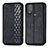 Leather Case Stands Flip Cover Holder S01D for Motorola Moto G Play (2023) Black