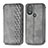 Leather Case Stands Flip Cover Holder S01D for Motorola Moto G Play Gen 2 Gray