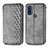 Leather Case Stands Flip Cover Holder S01D for Motorola Moto G Pure Gray
