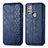 Leather Case Stands Flip Cover Holder S01D for Motorola Moto G10 Blue