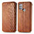 Leather Case Stands Flip Cover Holder S01D for Motorola Moto G10 Brown