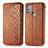 Leather Case Stands Flip Cover Holder S01D for Motorola Moto G10 Power Brown
