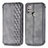 Leather Case Stands Flip Cover Holder S01D for Motorola Moto G10 Power Gray