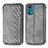 Leather Case Stands Flip Cover Holder S01D for Motorola Moto G22 Gray