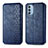 Leather Case Stands Flip Cover Holder S01D for Motorola Moto G51 5G Blue