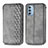 Leather Case Stands Flip Cover Holder S01D for Motorola Moto G51 5G Gray