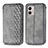 Leather Case Stands Flip Cover Holder S01D for Motorola Moto G53 5G Gray