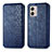 Leather Case Stands Flip Cover Holder S01D for Motorola Moto G53j 5G Blue