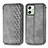 Leather Case Stands Flip Cover Holder S01D for Motorola Moto G54 5G Gray