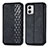 Leather Case Stands Flip Cover Holder S01D for Motorola Moto G73 5G Black