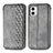 Leather Case Stands Flip Cover Holder S01D for Motorola Moto G73 5G Gray